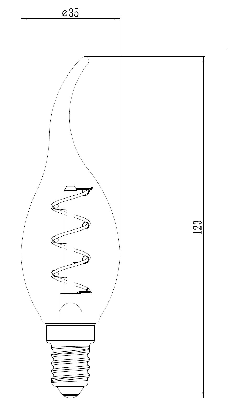LAMPADINA A LED DECO "SPIRAL" C35 TIP DIMMERABILE 2,5W E14 2000K GOLD