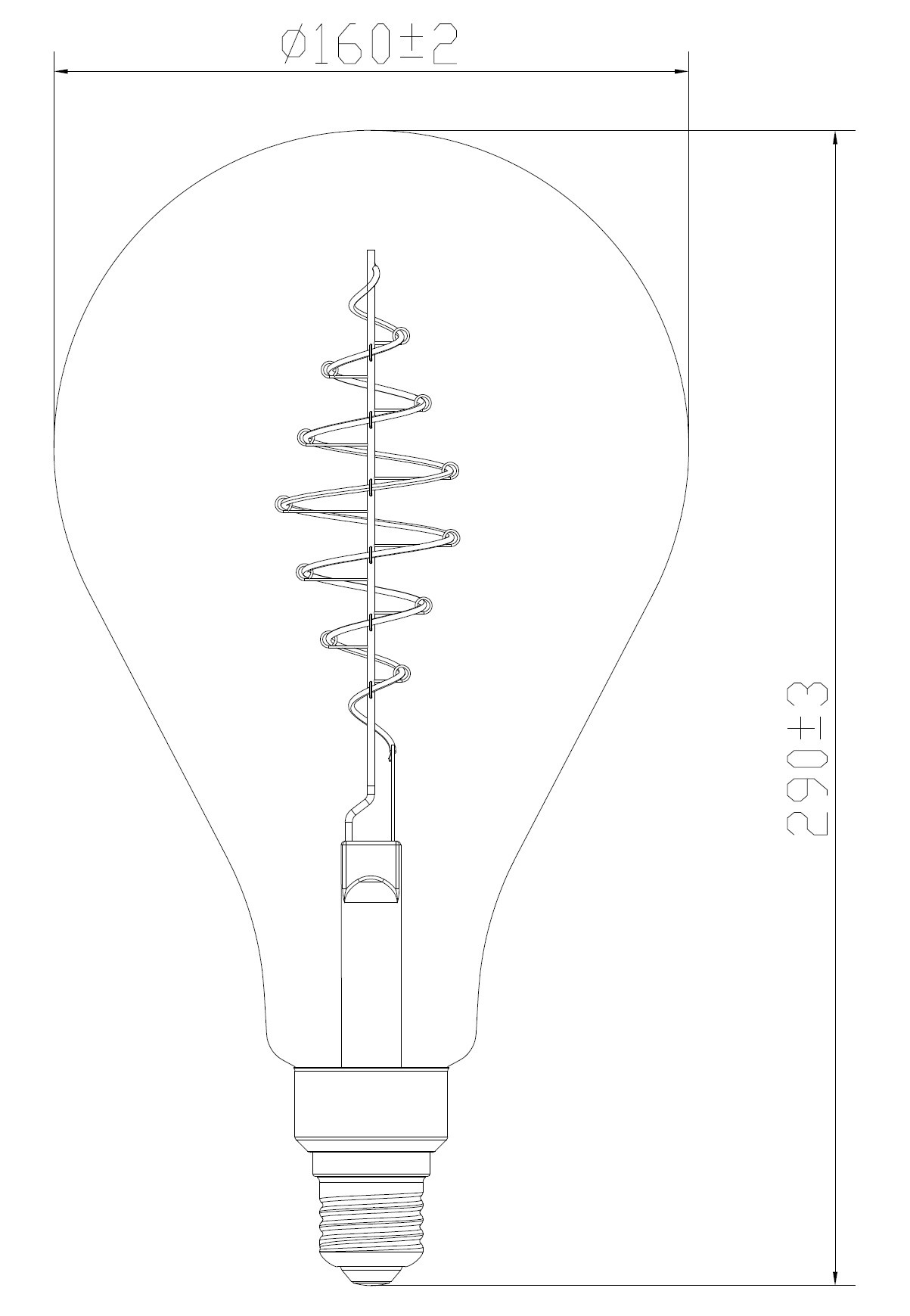 LAMPADINA A LED DECO "GIANTS" PS160 DIMMERABILE 8,5W E27 2000K SMOKEY