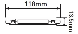 LAMPADINA A LED COB R7s 118mm 8W 3000K VETRO