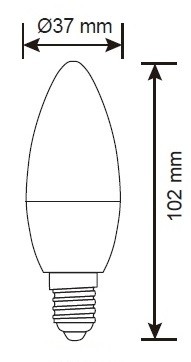 C37 SMD 5W E14 3000K