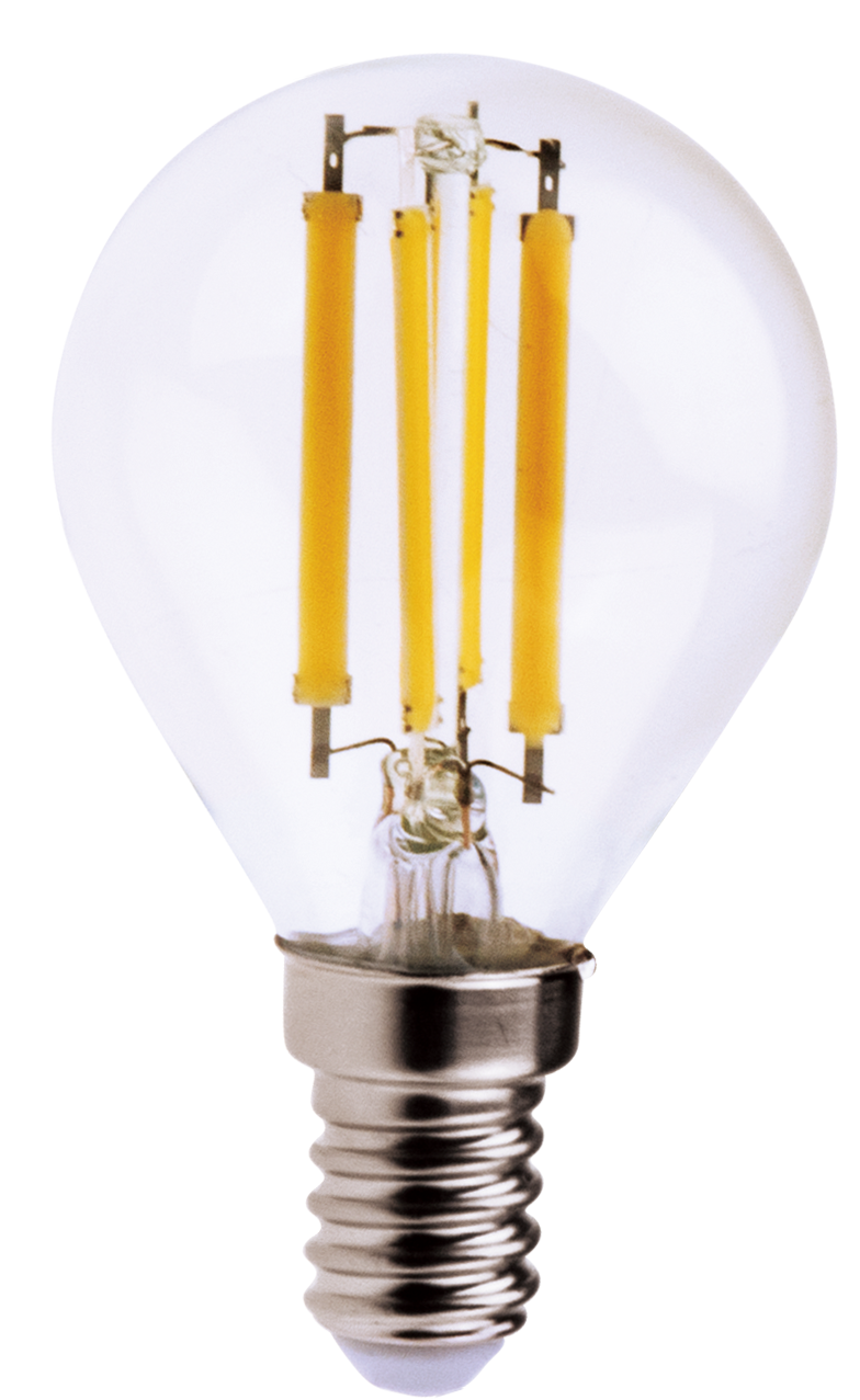 LAMPADINA A LED A FILAMENTO G45 CHIARA 6W E14 3000K