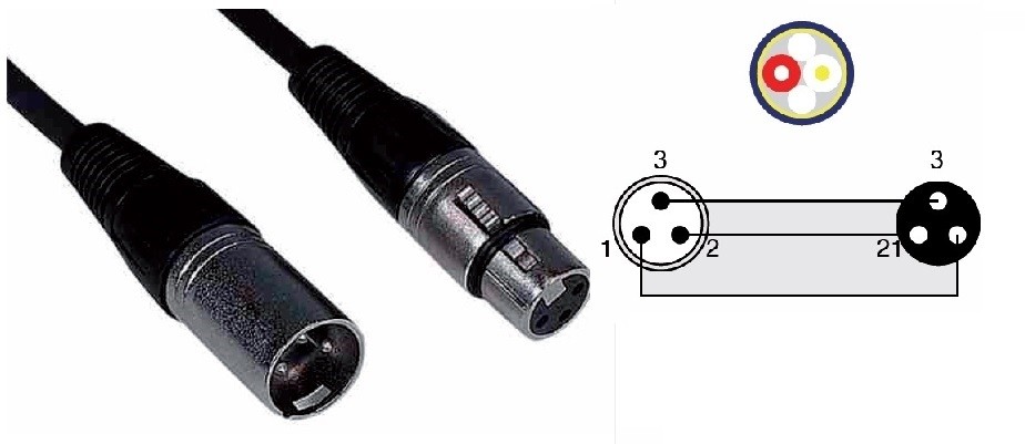 MICROPHONE CABLE PRESA XLR/SPINA XLR 10mt - ASSICURA UNA STABILE CONNESSIONE