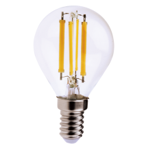 LAMPADINA A LED A FILAMENTO G45 CHIARA 6W E14 3000K