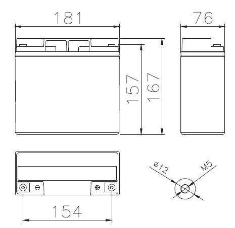 BATTERIA FIAMM RICARICABILE AL PIOMBO SERIE FGL - LONG LIFE 12V 17Ah