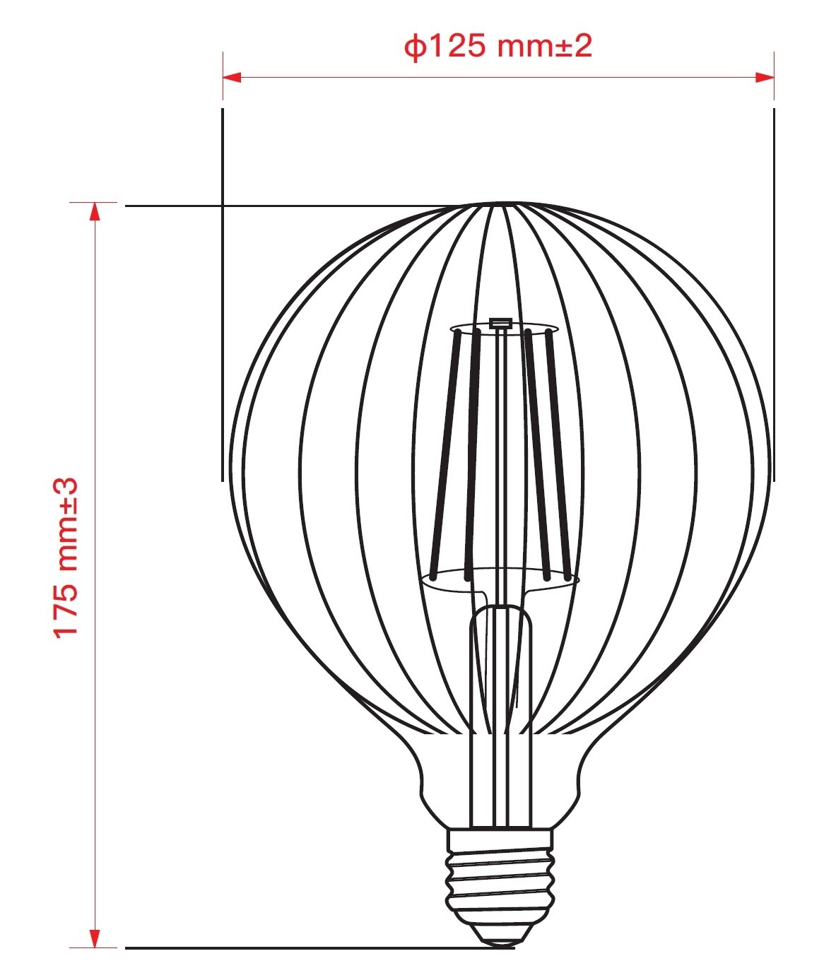 LAMPADINA A LED DECO "AVRA" G125 DIMMERABILE 2W E27 2200K CLEAR