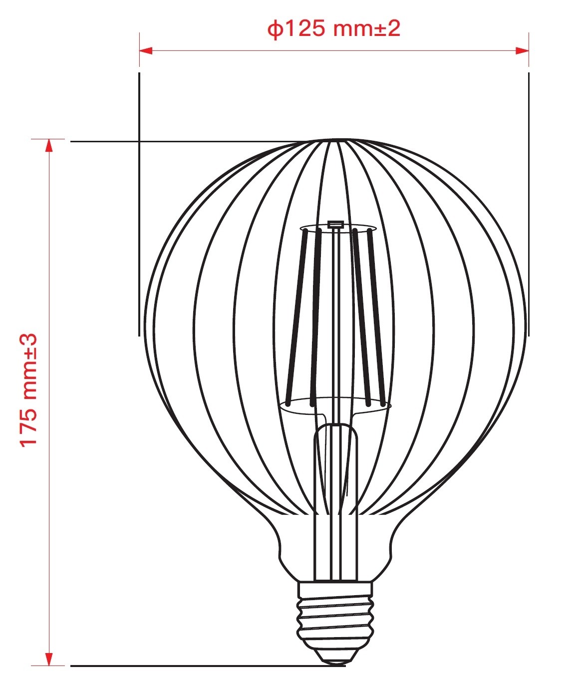 LAMPADINA A LED DECO "AVRA" G125 DIMMERABILE 2W E27 2200K AMBRA