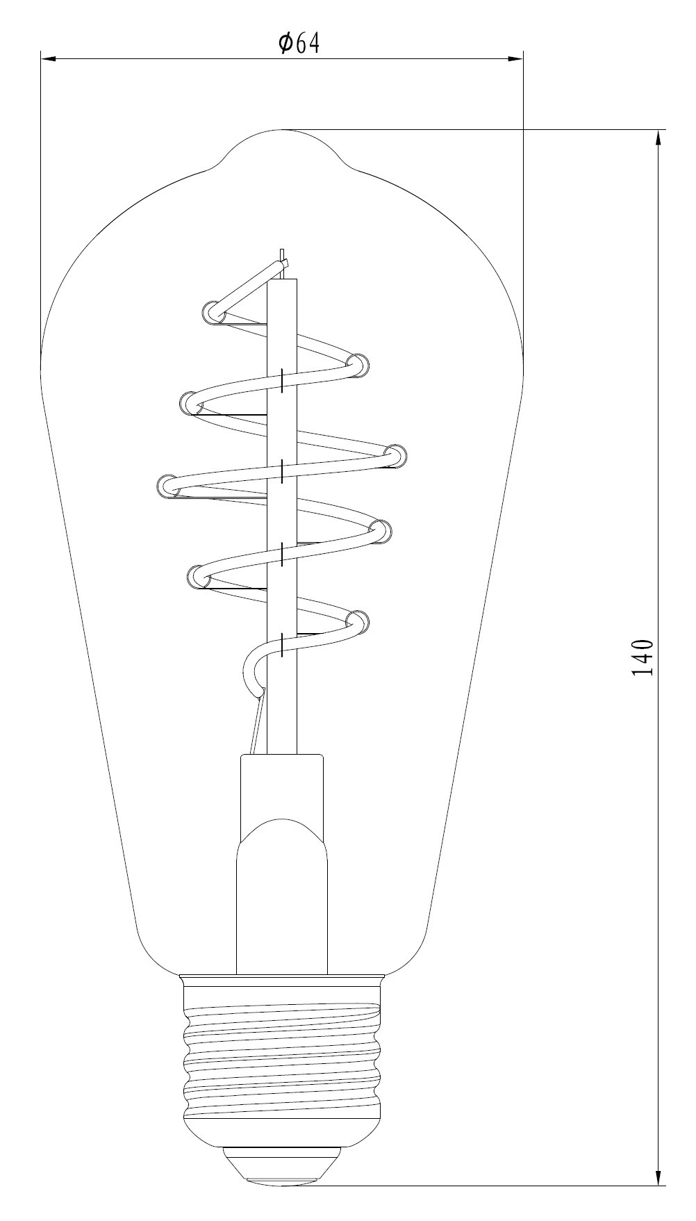 LAMPADINA A LED DECO "SPIRAL" ST64 DIMMERABILE 5W E27 2000K GOLD