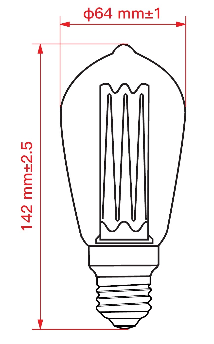 LAMPADINA A LED DECO "RETRO" ST64 DIMMERABILE 3,5W E27 1800K GOLD