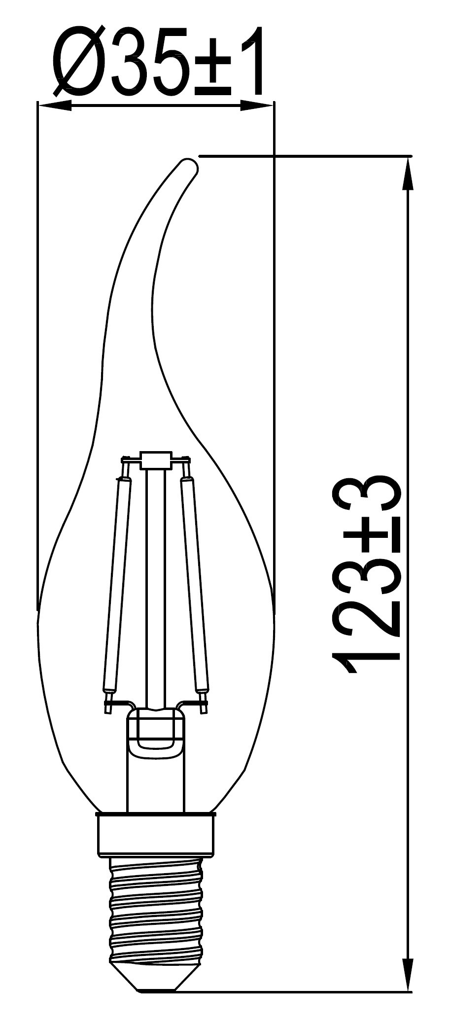 LAMPADINA A LED DECO "CLASSIC" C35 TIP DIMMERABILE 4,8W E14 2500K GOLD