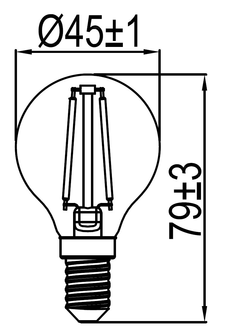 LAMPADINA A LED DECO "CLASSIC" G45 DIMMERABILE 4,8W E14 2500K GOLD