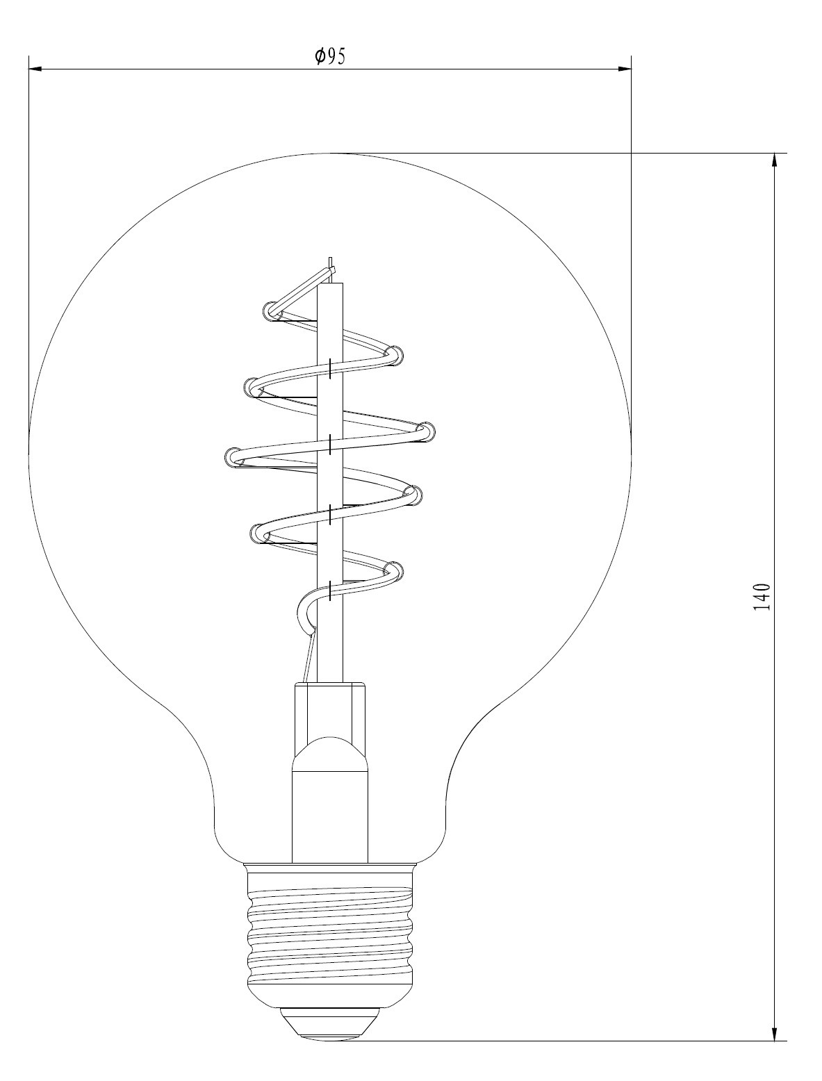 LAMPADINA A LED DECO "SPIRAL" G95 DIMMERABILE 5W E27 1800K SMOKEY