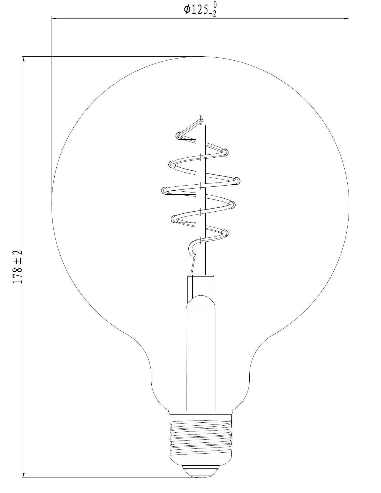 LAMPADINA A LED DECO "SPIRAL" G125 DIMMERABILE 5W E27 2000K SMOKEY