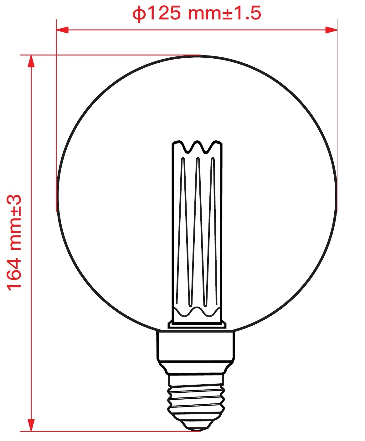 LAMPADINA A LED DECO "RETRO" G125 DIMMERABILE 3,5W E27 1800K GOLD