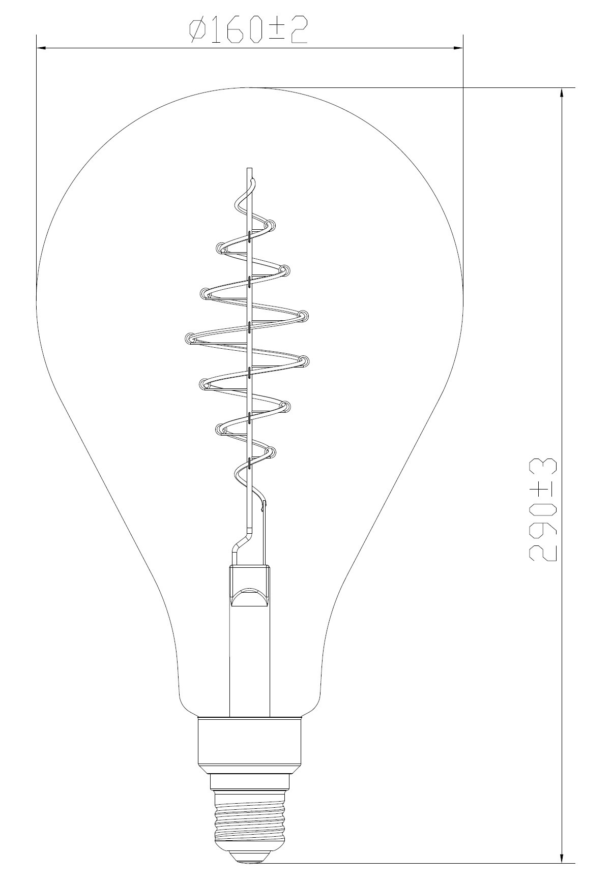 LAMPADINA A LED DECO "GIANTS" PS160 DIMMERABILE 8,5W E27 2000K GOLD