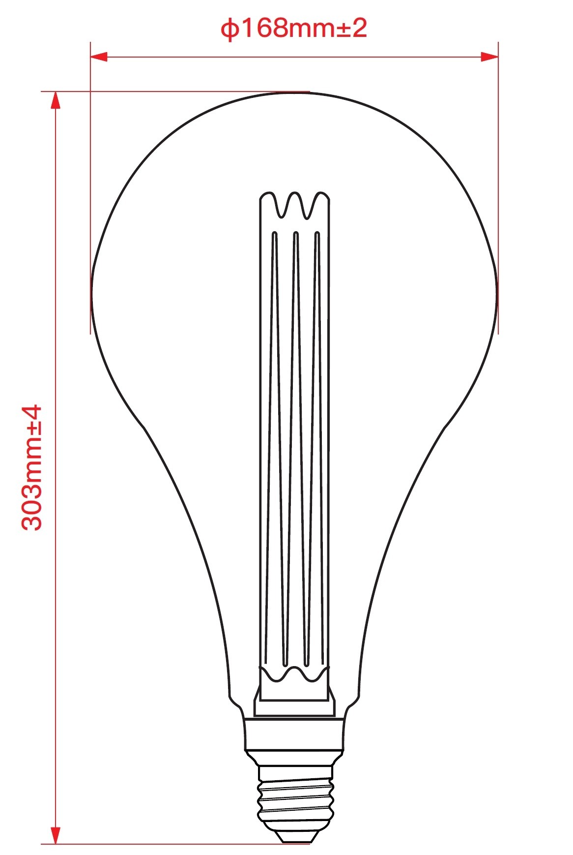 LAMPADINA A LED DECO "GIANTS" PS165 DIMMERABILE 3,5W E27 1800K GOLD