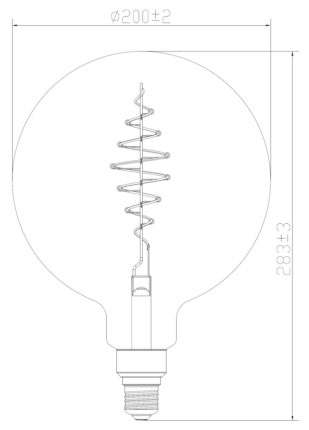 LAMPADINA A LED DECO "GIANTS" G200 DIMMERABILE 8,5W E27 2000K GOLD