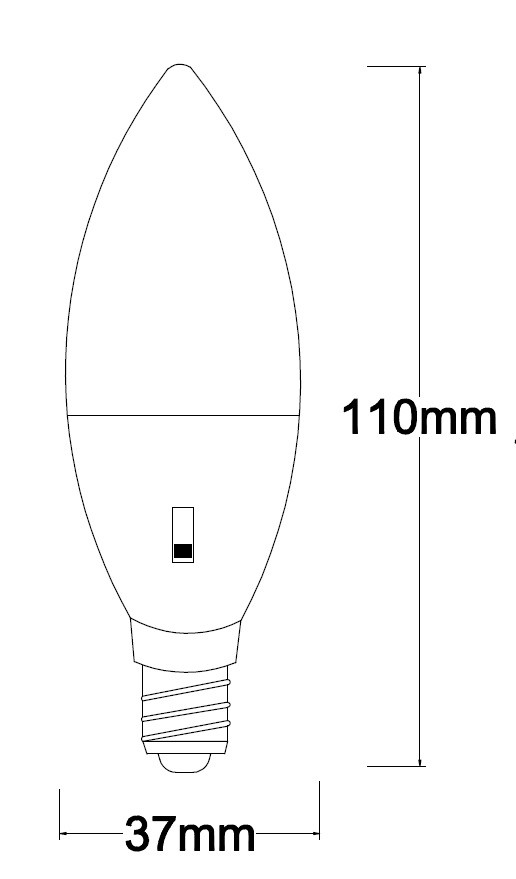 LAMPADINA A LED SMD C37 OPALE 6W E14 CCT SELEZIONABILE 3/4/6K 