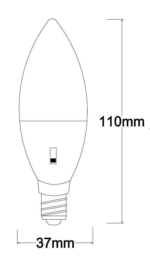 C37 SMD CCT REGOLABILE 6W E14 3/4/6K