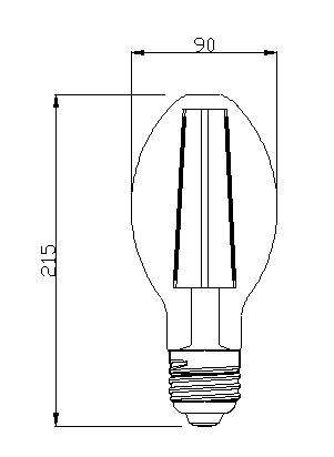 LAMPADINA A LED COB BULBO CHIARA 40W E27 5000K