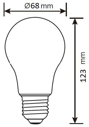 LAMPADINA A LED A FILAMENTO A68 CHIARA 10W E27 3000K