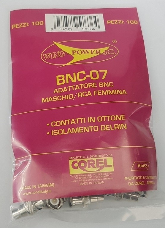 ADATTATORE BNC SPINA/RCA FEMMINA