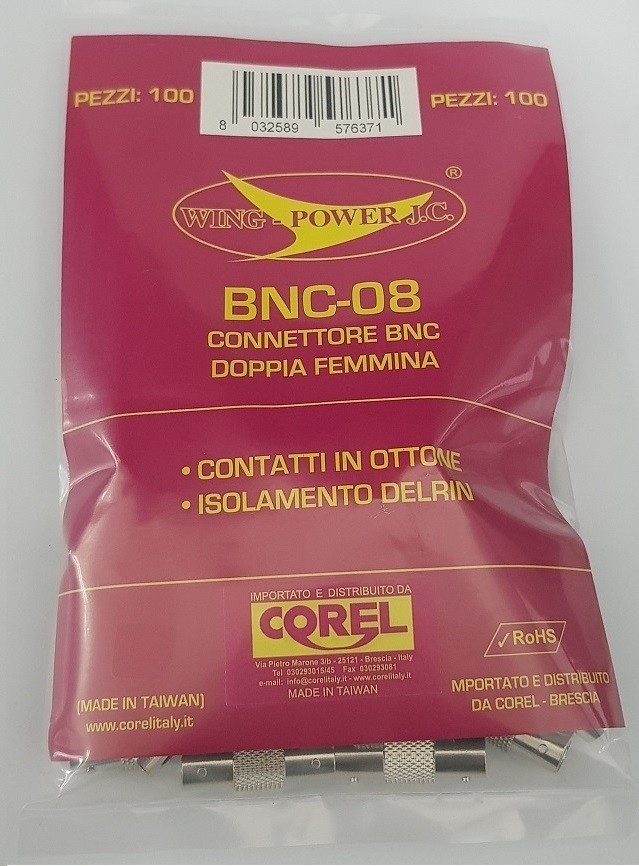 CONNETTORE BNC DOPPIA PRESA