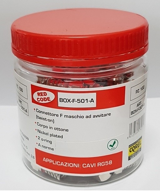 CONN F SPINA AD AVVITARE IN OTTONE NICHELATO CON O'RING PER CAVI Ø5mm
