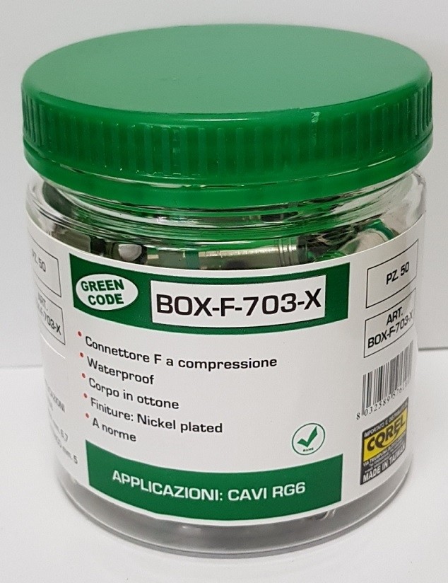 CONN F SPINA A COMPRES IN OTTONE NICHELATO C/O'R - CAVI Ø6.7mm-WATERPROOF