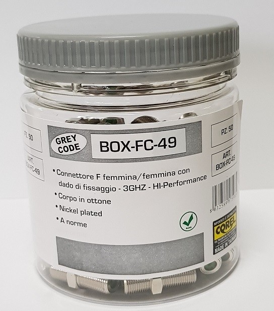 CONN F PRESA/PRESA OTTONE NICHELAT CON DADO DI FISSAGGIO 3GHz Hi PERFORMANCE