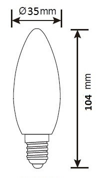 LAMPADINA A LED SMD FULL GLASS C35 3.5W E14 3000K