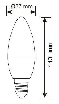 C37 SMD 7.8W E14 4000K