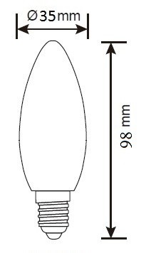 LAMPADINA A LED A FILAMENTO C35 CHIARA 6W E14 3000K