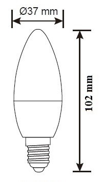 LAMPADINA A LED SMD C37 7W E14 4000K