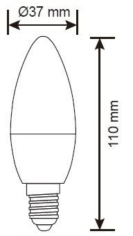 LAMPADINA A LED SMD C37 8W E14 4000K
