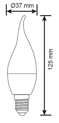 LAMPADINA A LED SMD C35 TIP 5W E14 6500K