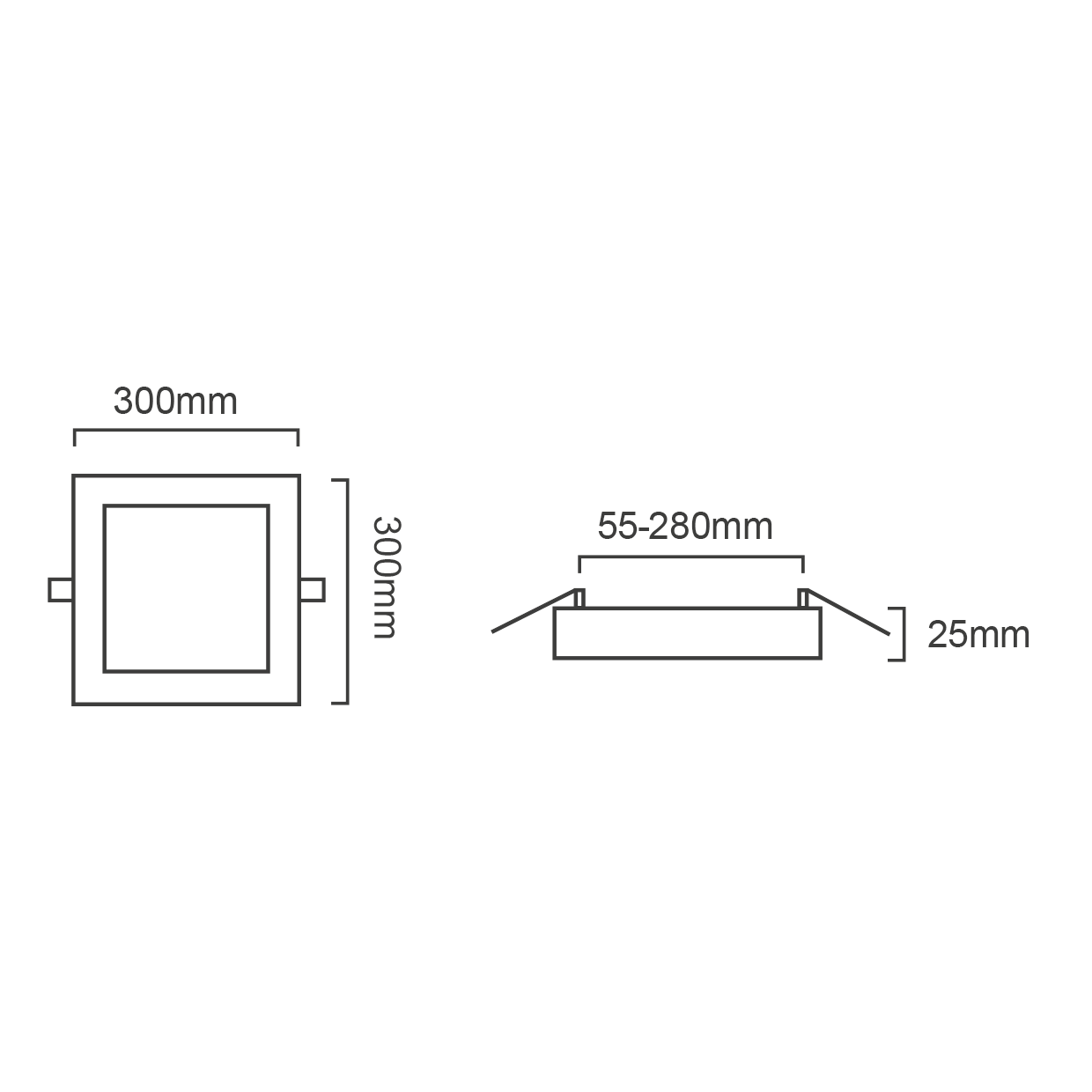 PLAFONIERA A LED A SOFFITTO QUADRATA POTENZA SELEZIONABILE 12W/18W/24W