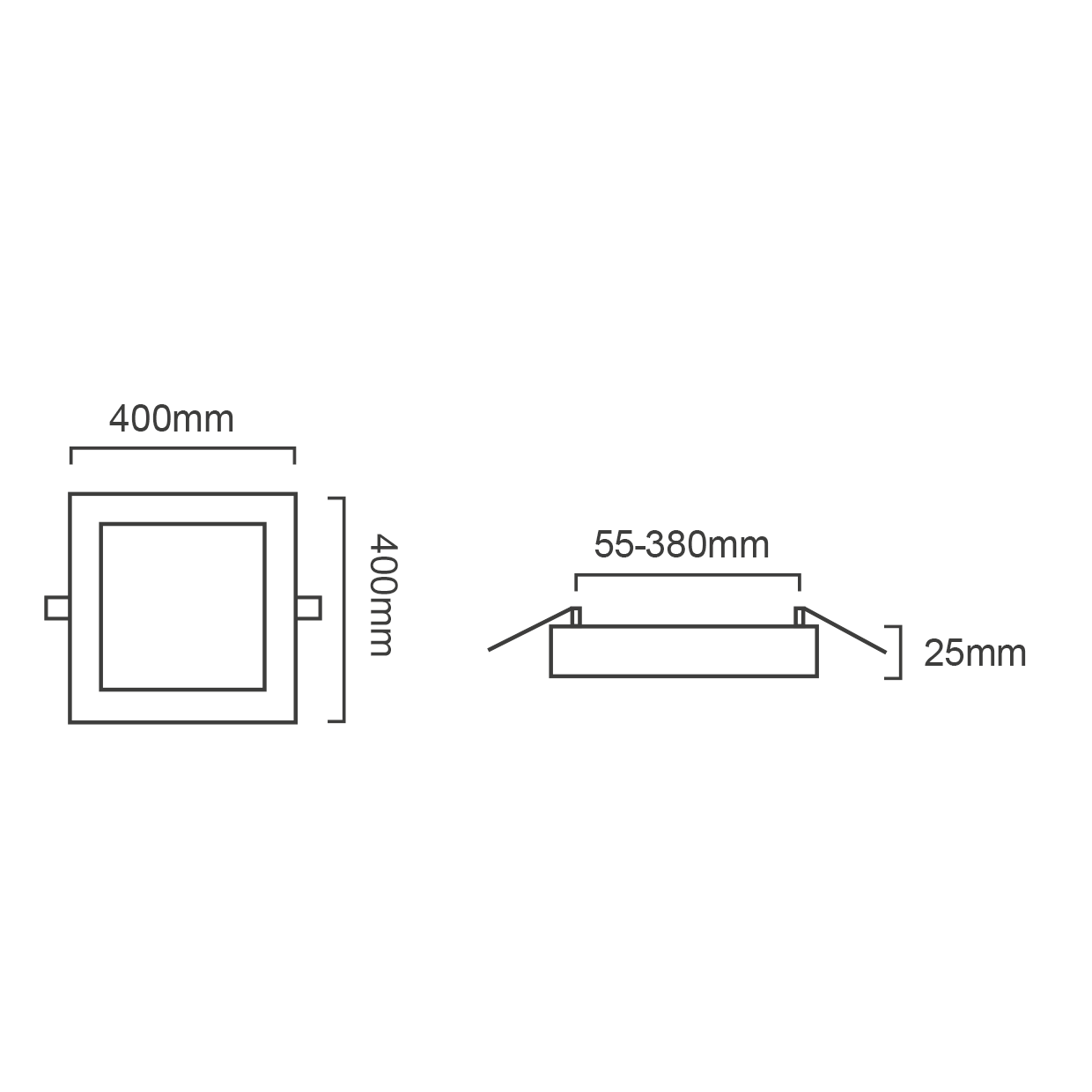 PLAFONIERA A LED A SOFFITTO QUADRATA POTENZA SELEZIONABILE 18W/24W/30W