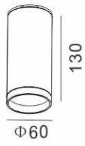 FARETTO A SOFFITTO in ALLUMINIO BIANCO 60X130mm ATTACCO GU10 (lampada non inclusa)