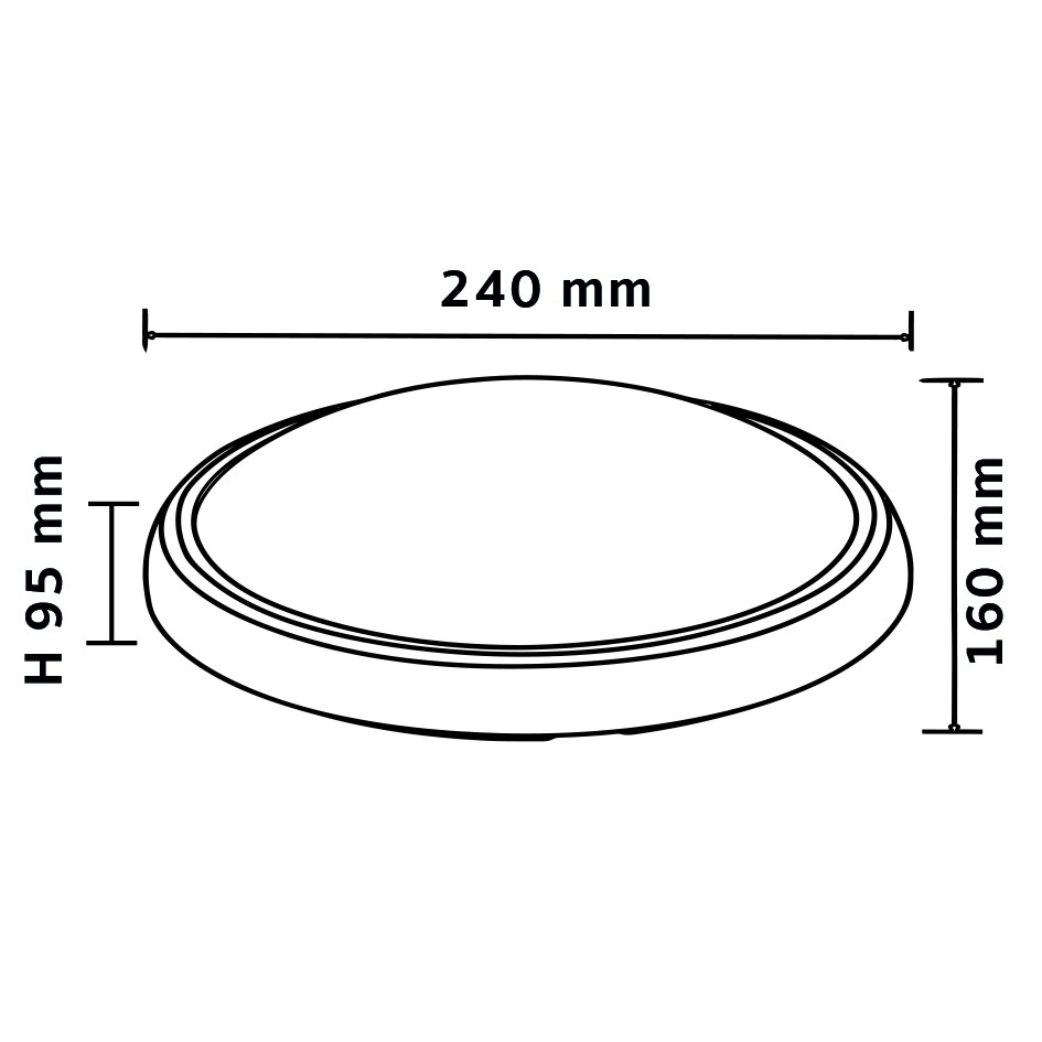 PLAFONIERA ELLITTICA LED 13W CCT 3/4/6K CON GHIERA ACQUISTABILE SEPARATAMENTE