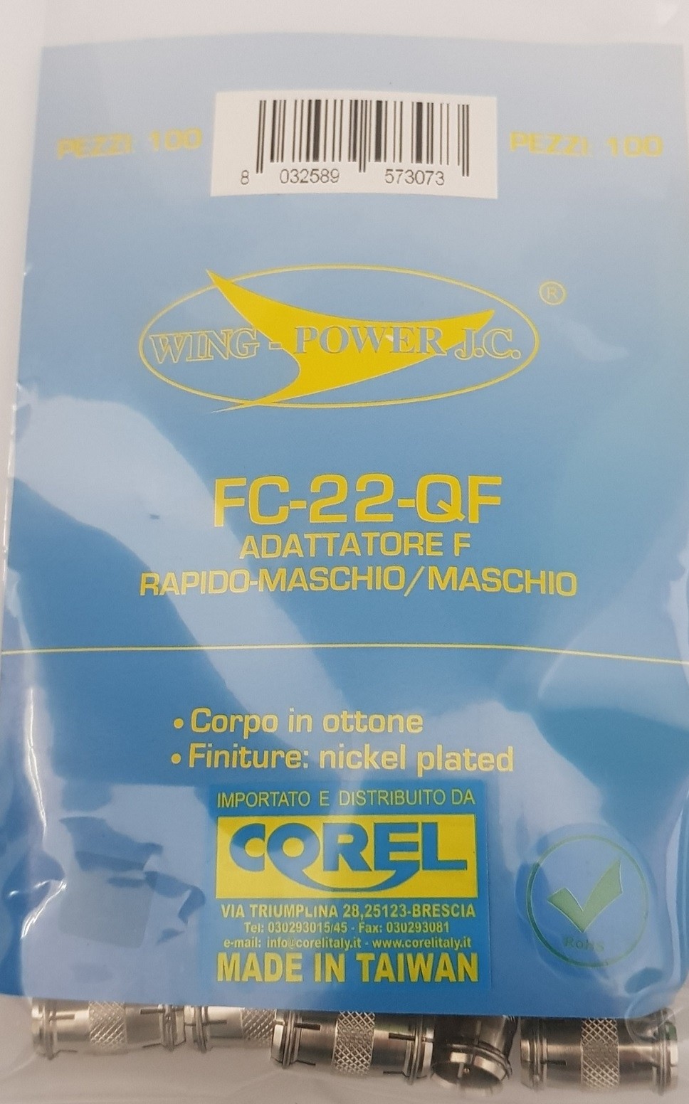 ADATTATORE F RAPIDO SPINA/SPINA IN OTTONE NICHELATO