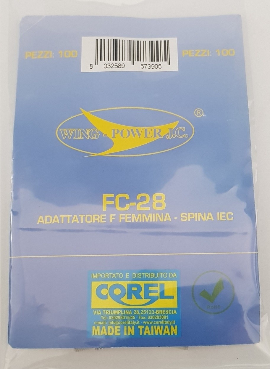 ADATTATORE F PRESA/IEC SPINA IN OTTONE NICHELATO