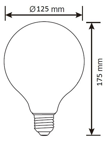 LAMPADINA A LED A FILAMENTO G125 CHIARA 12W E27 3000K