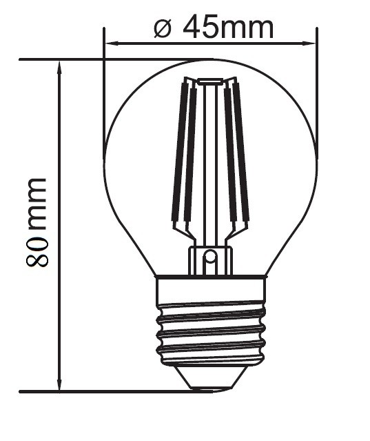 LAMPADINA A LED A FILAMENTO G45 CHIARA 6W E27 3000K