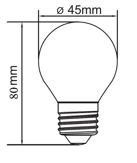 LAMPADINA A LED A FILAMENTO G45  OPALE 6W E27 3000K