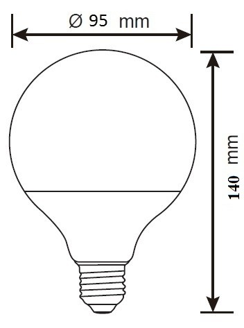 LAMPADINA A LED SMD G95 12W E27 4000K