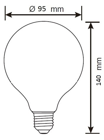 LAMPADINA A LED A FILAMENTO G95 OPALE 7.5W E27 4000K