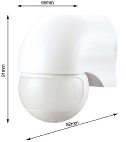 SENSORE DI MOVIMENTO AD INFRAROSSI 65X91X82mm