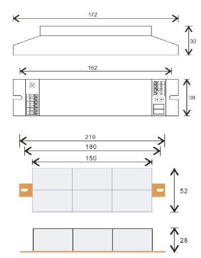 KIT EMERGENZA 5W 3ORE PER PL53LED PL65LED PAL40DR PAL36LENS PAL45LENS