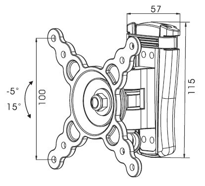SUPPORTO DA PARETE PER TV/LCD CON UNO SNODO CON DIMENSIONI DA 10 A 24