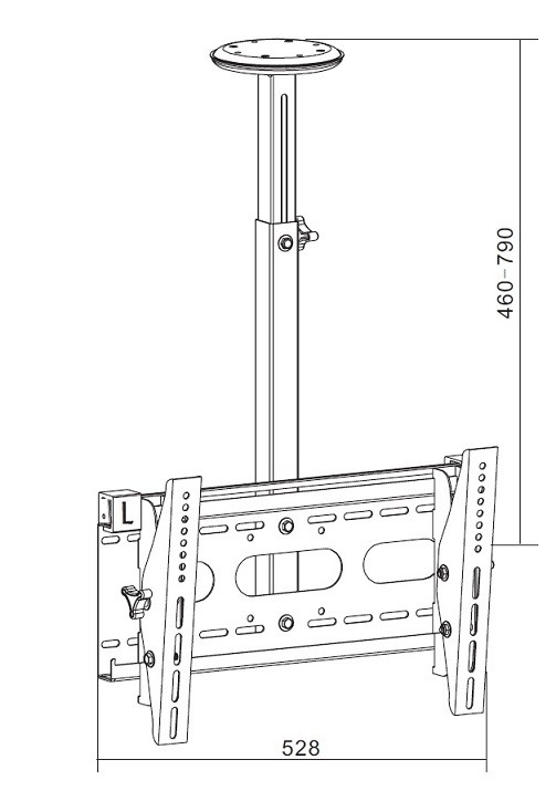 SUPPORTO A SOFFITTO PER TV/LCD CON DIMENSIONI DA 23 A 36 INCLINABILE